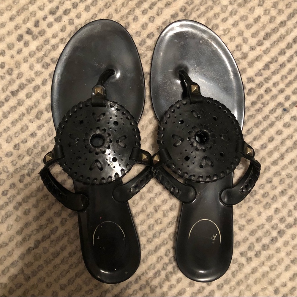 JACK ROGERS “georgica” black jelly sandals